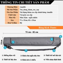 Thumbnail Túi Đựng Thảm Tập Yoga PU TPE 6mm Cao Cấp Tặng Kèm Dây Buộc Thảm Tập Yoga Chuyên Dụng - Chính Hãng Amalife 2