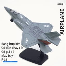 Thumbnail Đồ chơi mô hình máy bay chiến đấu F-16, F-18, F-35, SR-71,Su-35  KAVY có nhạc và đèn, vỏ hợp kim kèm chân đế 3
