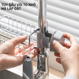 Thumbnail Kệ Gắn Vòi Nước Lavabo Để Đồ Cọ Xoong Chất Liệu INOX Full Hộp - OENON 3
