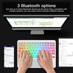Thumbnail Bàn phím không dây bluetooth GOOJODOQ đèn LED RGB thích hợp cho iPad Pro Air Xiaomi Huawei Android Windows 3