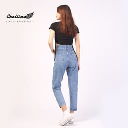 Thumbnail Quần baggy jeans nữ Chollima form rộng 2 bách nhọn QD015 ulzzang phong cách hàn quốc 2