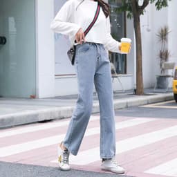 Thumbnail Quần Jeans Nữ Lưng Cao Ống Rộng Thời Trang Hàn Quốc 2020 1