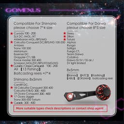Thumbnail Gomexus Tay quay máy câu cá bằng carbon cho Daiwa Shimano Kastking Okuma Abu LC 8 x 5mm/ 7 x 4mm tay quay máy đứng 4