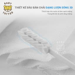 Thumbnail BABY TATTOO Que Rơ Làm Sạch Lưỡi, Đầu 3D Lượn Sóng Cho Bé, hộp 15 que 3