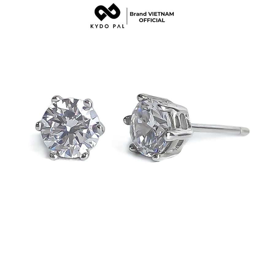 Ảnh Bông tai bạc 925 KYDOPAL nụ khuyên đính đá cá tính trang sức bạc Ý cao cấp - 9K4 1