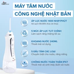 Thumbnail Máy tăm nước cầm tay Maxcare Max456SE chính hãng Nhật Bản, 5 chế độ, Áp lực tia nước 1400 lần 1 phút sạch mảng bám 2
