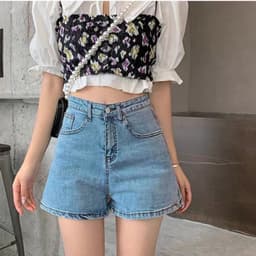 Thumbnail Quần short jean nữ co giãn Chollima xẻ lai QS003 phong cách hàn quốc 3