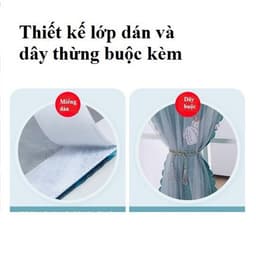 Thumbnail Rèm cửa dán tường 2 lớp LEVIKA họa tiết dễ thương, không khoan đục, chắc chắn, giá rẻ 2