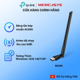 Thumbnail Bộ Chuyển Đổi USB Wifi Mercusys MU6H Băng Tần Kép Độ Lợi Cao AC 650Mbps 1
