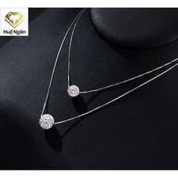 Thumbnail Dây chuyền bạc Ý 925 Huệ Ngân - Bồ công anh 2 tâng xinh xắn PP1205 4