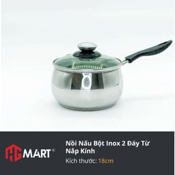 Thumbnail Nồi nấu cháo bột cho bé inox 304 2 đáy bếp từ nắp kính chống nóng HG Mart [Bảo hành 12 tháng] 1