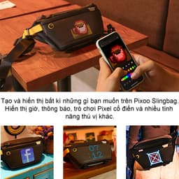Thumbnail Túi đeo chéo nam nữ Divoom Pixoo Slingbag, màn hình Led pixel art, tích hợp app Divoom, nhập và hiển thị tin nhắn 2