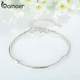 Thumbnail Vòng tay BAMOER chất liệu đồng màu bạc đơn giản quyến rũ cho nữ DIY 4