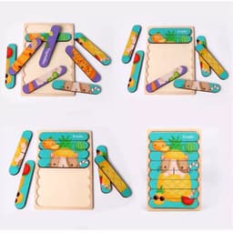Thumbnail Đồ Chơi Montessori Benrikids Tranh Ghép Hình Que Kem Domino Bằng Gỗ 2 Trong 1 Cho Bé Phát Triển Trí Tuệ 3