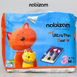 Thumbnail Set 2 Miếng Tã/Bỉm Dán NABIZAM Ultra Thin Siêu Mỏng, Thấm Hút Chống Tràn Size S44/M40/L36/XL32 Từ 4-15kg, 2 Miếng/Set 2