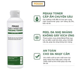 Thumbnail Nước hoa hồng PEKAH cải thiện da mụn thu nhỏ lỗ chân lông PEKAH Daily Moisture Peeling Toner 250ml 4