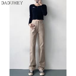 Thumbnail Quần jean DADUHEY dài lưng cao ống rộng 6 màu sắc tùy chọn thời trang dành cho nữ 3