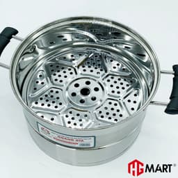 Thumbnail Nồi Hấp Inox 2 tầng 2 đáy từ nắp kính thương hiệu HG Mart 1