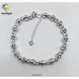 Thumbnail Lắc tay bạc 925 Huệ Ngân -Bi phay màu trắng RYB140099-T 2