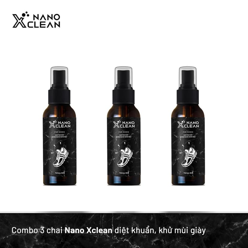 Ảnh Xịt Khử Mùi Giày Nano Xclean Nano Bạc AHTC 50ml Khử Mùi hôi giày hôi chân, Diệt Khuẩn Giày Dép 4