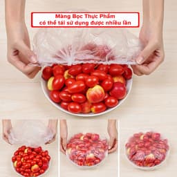 Thumbnail Túi Màng Bọc Thực Phẩm PE An Toàn Có Chun Co Giãn Siêu Dai, Túi Gấu Bọc Đồ Ăn Thực Phẩm Có Thể Tái Sử Dụng Hãng Amalife 3