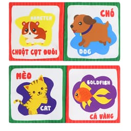 Thumbnail Bộ 3 sách vải sơ sinh PiPoVietnam kích thích thị giác chủ đề Thú cưng, Hình khối, Kích thích thị giác 3