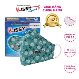 Thumbnail Khẩu trang Kissy nữ size M hoa xanh vải cotton kháng khuẩn ngăn bụi mịn PM 2.5 chống tia UV M0-0041 1