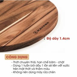 Thumbnail Thớt gỗ teak KATANA hình tròn TKTL01 14x250x250mm 4