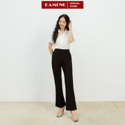 Thumbnail Quần ống loe nữ KAMONG cạp cao thun co dãn dáng dài công sở ống bass Q011 4