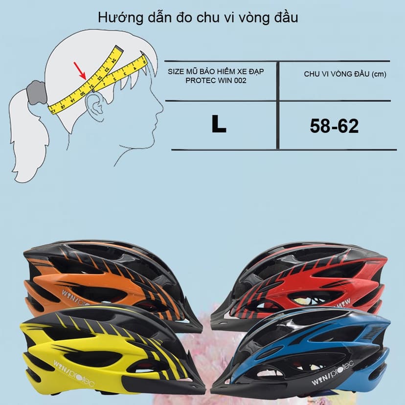 Ảnh Mũ bảo hiểm xe đạp thể thao Protec Win 037, tiêu chuẩn Châu Âu, an toàn, mạnh mẽ 3