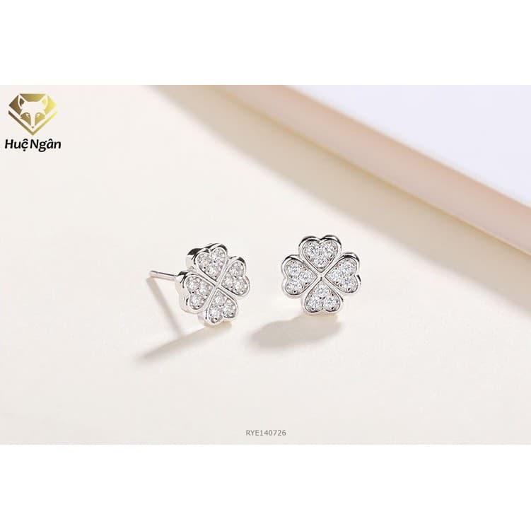 Ảnh Bông tai bạc Ý 925 Huệ Ngân - Cỏ bốn lá may mắn RYE140726 3