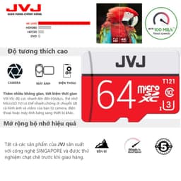 Thumbnail Thẻ nhớ 64Gb JVJ Pro U3 Class 10 - chuyên dụng cho CAMERA, Điện thoại, Máy ảnh,... tốc độ cao 95Mb-140Mb/s 4