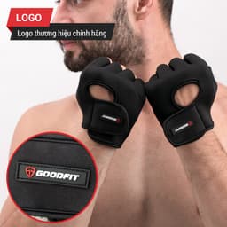 Thumbnail Găng tay hở ngón, bao tay tập gym nam nữ GoodFit GF202G đệm silicone chống trượt, vải đục lỗ thoáng khí 3