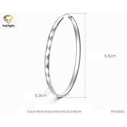 Thumbnail Bông tai bạc Ý 925 Huệ Ngân - Vòng tròn cá tính RYE30001 3