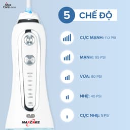 Thumbnail Máy tăm nước cầm tay Maxcare Max456SE chính hãng Nhật Bản, 5 chế độ, Áp lực tia nước 1400 lần 1 phút sạch mảng bám 4