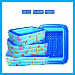 Thumbnail Bể bơi cho bé cao cấp hình chữ nhật đủ kích cỡ 2-3 tầng đáy 2 lớp chống trượt bền đẹp Amalife 1