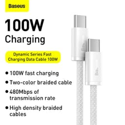Thumbnail Dây cáp sạc nhanh PD Baseus 100W từ Type-C sang Type-C tiện dụng cho iP15 Mac Pro iPad Xiaomi Samsung S23 1