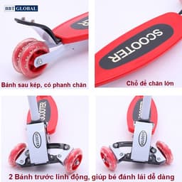 Thumbnail Xe trượt scooter 3 bánh cho bé chính hãng BBT Global trẻ em từ 2-7 tuổi KM956A 4