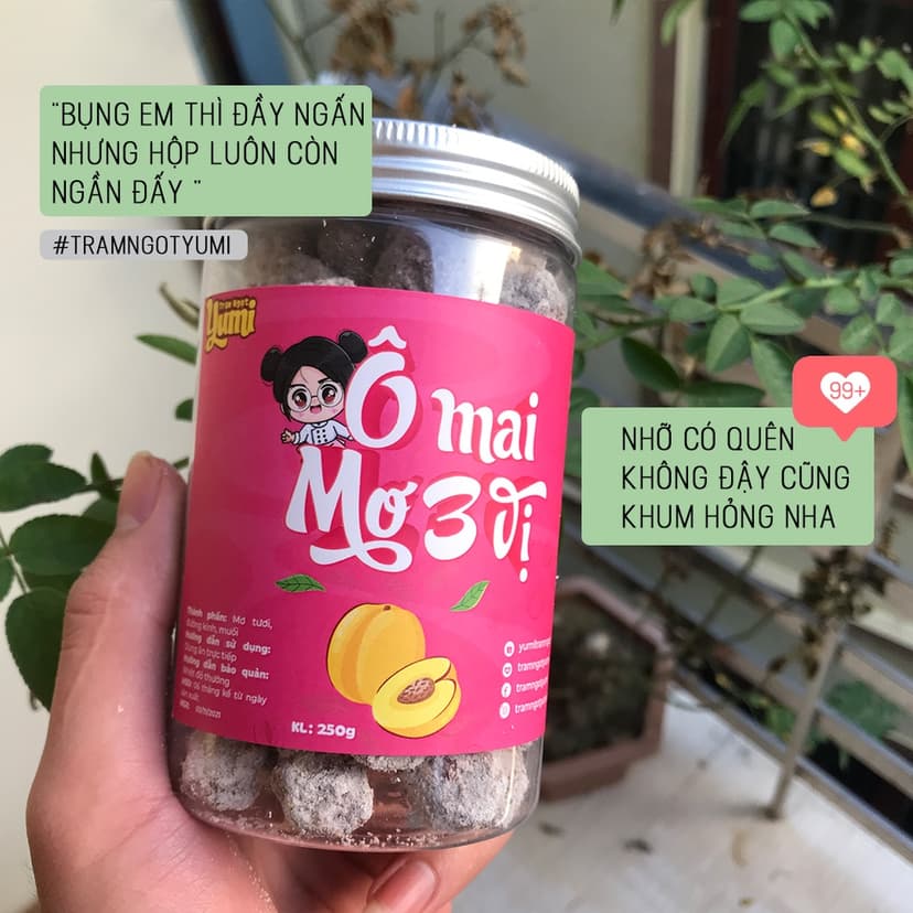 Ảnh Ô mai mơ 3 vị Trạm ngọt Yumi xí muội chua mặn ngọt ăn vặt thơm ngon 4