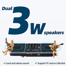 Thumbnail Retekess TR602 Đài phát thanh Bluetooth âm thanh nổi AM FM di động với loa máy nghe nhạc MP3 không dây Hỗ trợ đầu vào Thẻ TF Đĩa USB có màn hình LED Hẹn giờ ngủ (Đen) 4