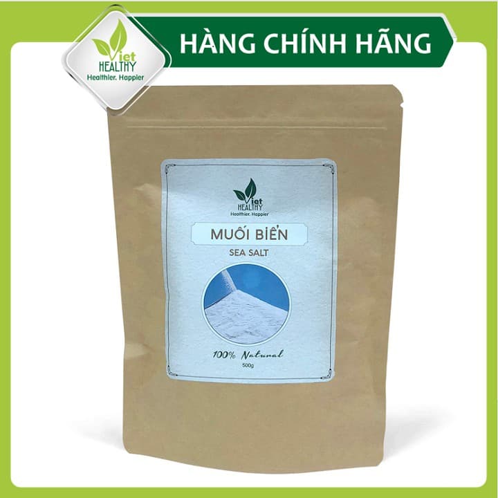 Ảnh Muối biển tinh khiết 500g Viet Healthy - nguyên chất, giàu khoáng chất tự nhiên, không tẩy trắng 3