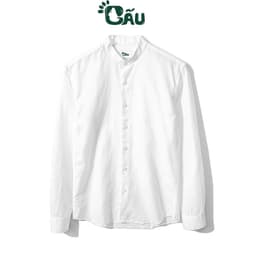 Thumbnail Áo sơ mi nam Gấu 194 cổ trụ - tàu tay dài vải coton lụa mềm co dãn, ít nhăn - form slimfit sang trọng cao cấp 2