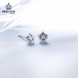 Ảnh Bông Tai Khuyên Tai Nụ Bạc Hình Ngôi Sao Gắn Đá - Minh Canh Jewelry 4