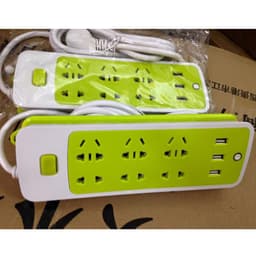 Thumbnail Ổ Cắm Điện Đa Năng Chống Giật Có 3 Cổng USB Sạc Điện Thoại – Sạc Trực Tiếp – Tiết Kiệm Điện Màu Xanh Lá 2