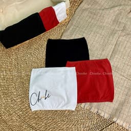 Thumbnail Áo quây ngực Choobe không đệm áo ống thun trơn croptop nữ dáng ôm đen trắng đỏ trơn không dây A15 2