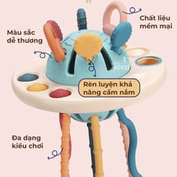 Thumbnail Đồ chơi đĩa bay rút dây vui nhộn cho bé từ 6 tháng tuổi gặm nướu trẻ sơ sinh và giáo dục sớm roadstar 3