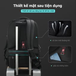 Thumbnail Tigernu T-B3105-4A/T-B 3105 -3A Balo laptop vải nylon có khóa TSA mở rộng được chống thấm nước 15.6-17 inch 4