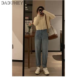 Thumbnail Daduhey Quần jean nữ ống rộng cạp cao cá tính thời trang mùa thu 4