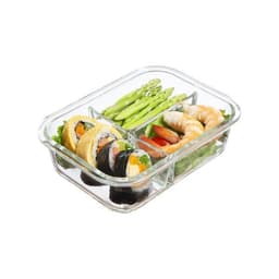Thumbnail Hộp thủy tinh chữ nhật 3 ngăn 1520 ml, đựng thức ăn văn phòng, thực phẩm, sử dụng được trong lò vi sóng 4