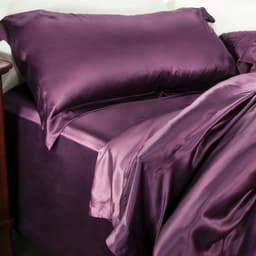 Thumbnail Bộ Chăn Ga Gối Lụa Cao Cấp NITE9SILK TRAMDO BEDDING Màu Tím Nho 3